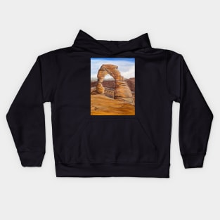 Delicate arch stone formation Kids Hoodie